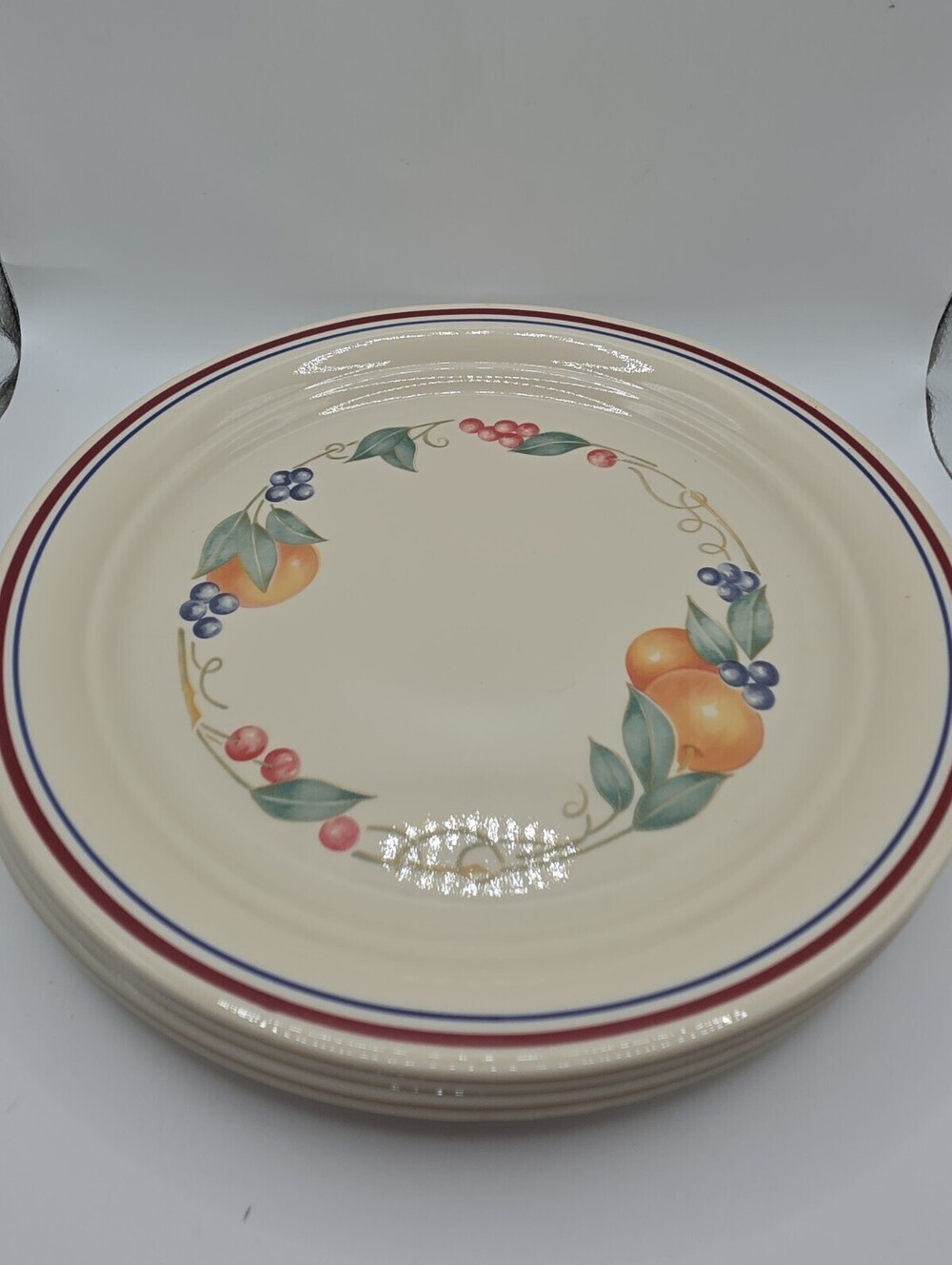 Vintage Corelle Corning Abundance Round Salad Plates 8.5" Set Of 4 Made In USA
